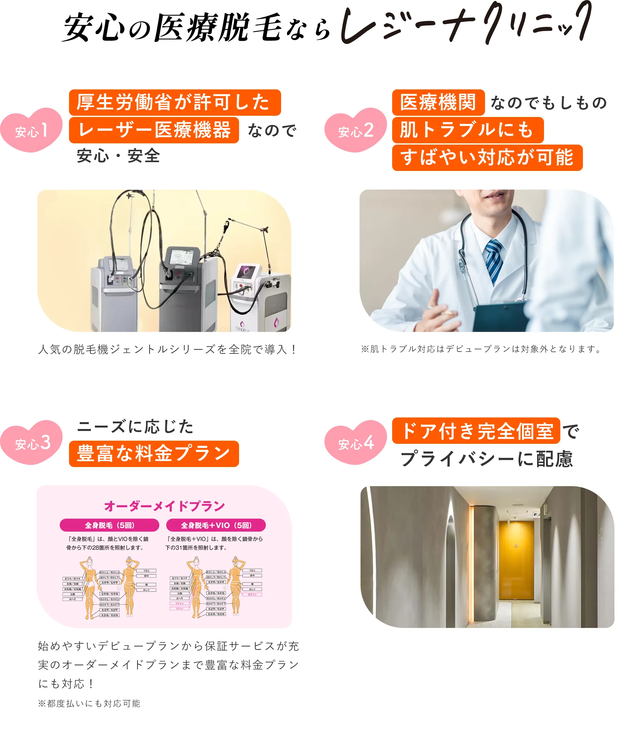 安心の医療脱毛ならレジーナクリニック